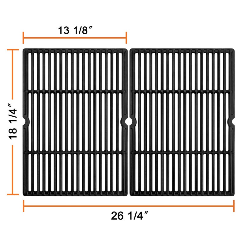 GGC 18 1/4 Inch Grid Grate Replacement for Charbroil, Coleman, Kenmore, Master Forge, Thermos, Uniflame, Master Forge and Others, 2 PCS Porcelain Coated Cast Iron Cooking Grid (18 1/4 x 13 1/8) - Image 2